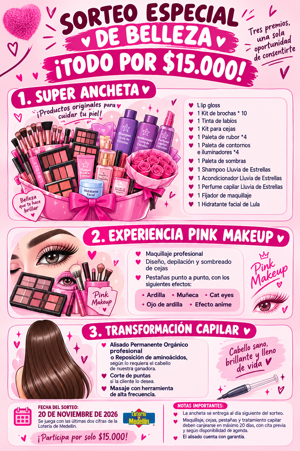 Ancheta, Maquillaje, Alisado
